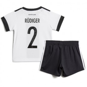 Tyskland Antonio Rudiger #2 Hemmakläder Barn VM 2022 Kortärmad (+ Korta byxor)